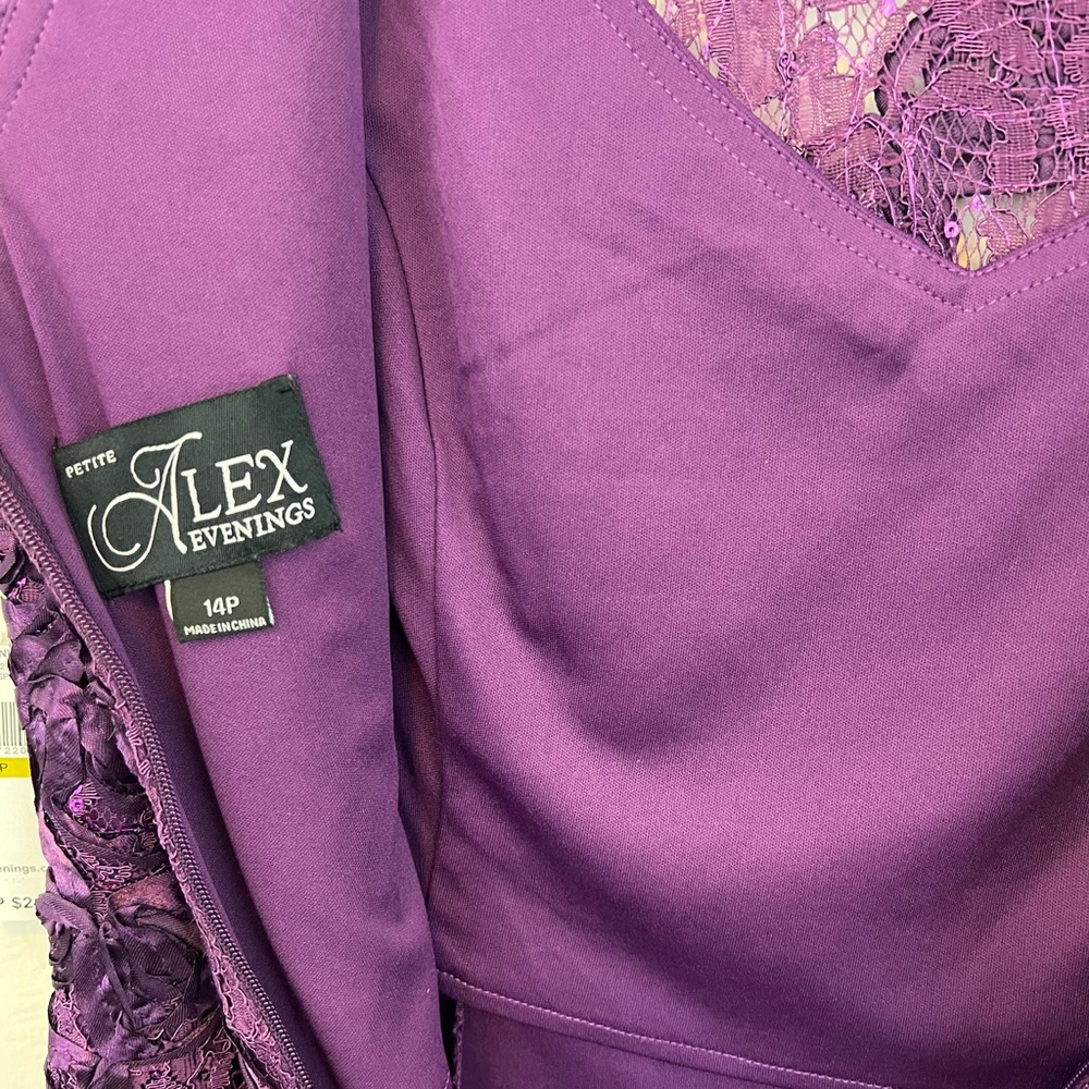 NWT Alex Evenings Formal Dress Rosette A Line Gown - Picture 10 of 15